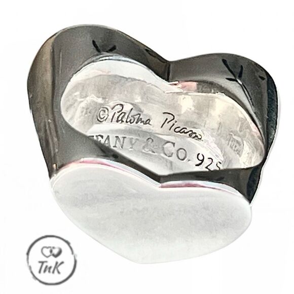 Like New Tiffany & Co Paloma Picasso Double Modern Heart Ring - Silver - sz 7 - Picture 13 of 15